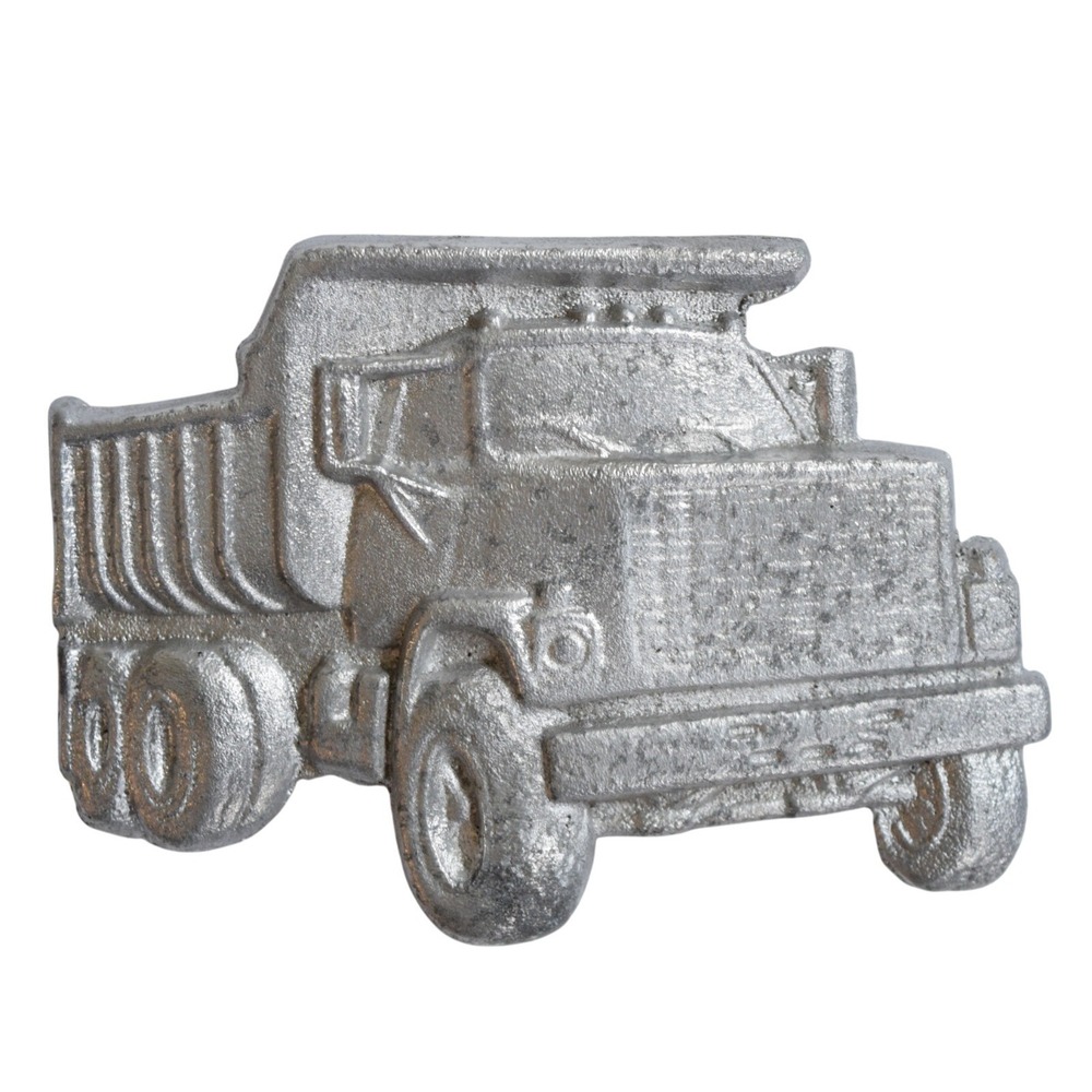 Vintage Custom Cast Aluminum Dump Truck Belt‎ Buckle Construction Trucker 3.5"